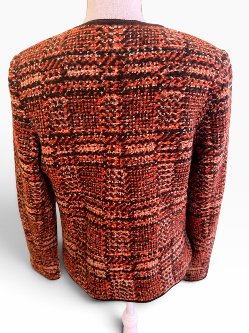 Talbots Rust/Brown Multi Tweed Zip-Front Jacket 10 - Picture 5 of 7